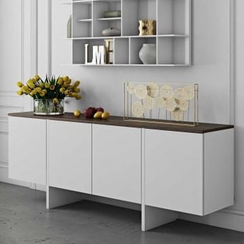 Dressoir Echo - wit/walnoot