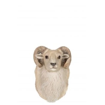Geit kop hangend poly beige small