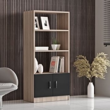 Boekenplank Locelso | 63,6 x 37,6 x 140 cm | Oak Black-design