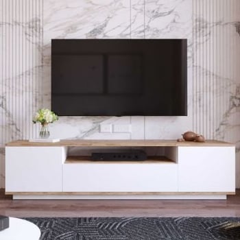 Tv-meubel Elegance - Atlantische pijnboom/wit