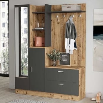 Vestiaire Killian 140cm - grenen/antraciet