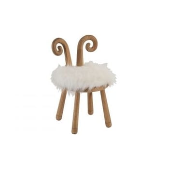 Stoel oor schaap hout naturel