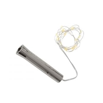 Flesverlichting 20leds 1m warm white 1xaabatterij zilver