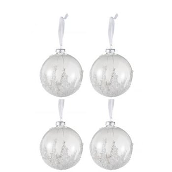 Doos van 4 kerstballen suiker onderaan glas klaar medium