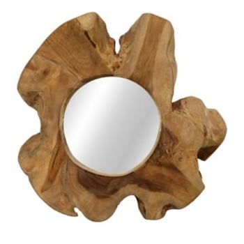 Wandspiegel Kecik - Ø30cm - teak wortelhout
