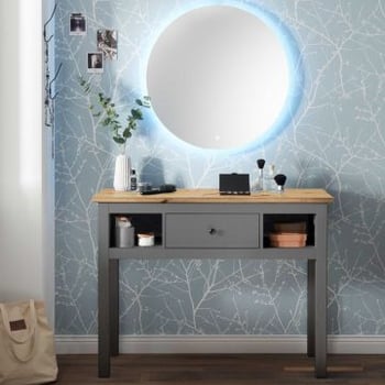 Make-uptafel Enid 114cm 1 lade - grijs
