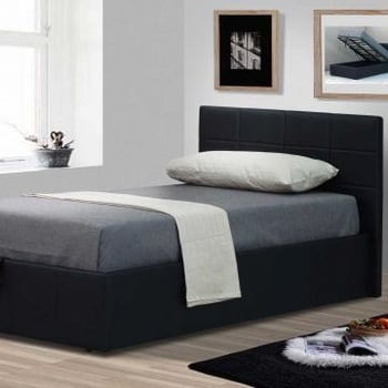 Kofferbed Chance met opbergruimte 90x200 cm - zwart kunstleer