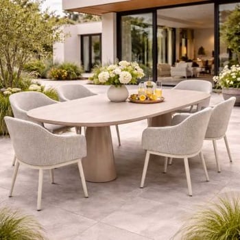 Tuintafel Romero Gescova - Romano Travertino White - 260x110x75 cm - Beige