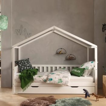 Bedhuisje Dallas 2 90x200 met bedlade - wit