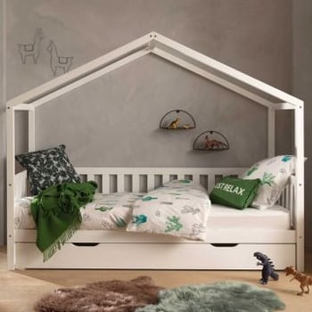 Bedhuisje Dallas 2 90x200 met bedlade - wit