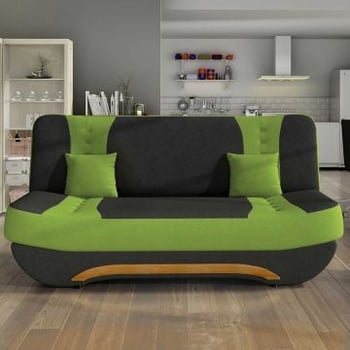 Driezitzetel Ivanović | 182 x 90 x 88 cm | Met bedfunctie | Groen-zwart
