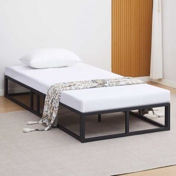 Metalen bedframe Marek - 90x200cm - mat zwart