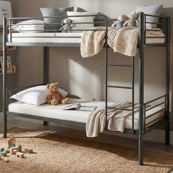 Stapelbed Dixie 90x200cm - metaal - mat zwart