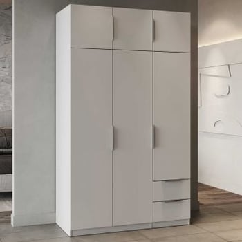 Kledingkast Spectre 120cm 6 deuren & 2 lades - mat wit