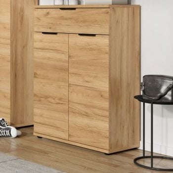 Schoenenkast Frodo 75 cm met 1 lade & 2 deuren - eik 