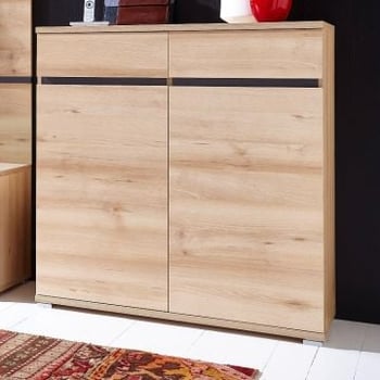 Schoenenkast Lissandro 96cm met 2 deuren & 2 lades - beuk