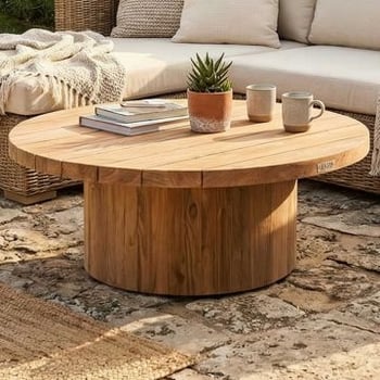 Salontafel tuin Noah | Ø92 x 34 cm | Teakhout