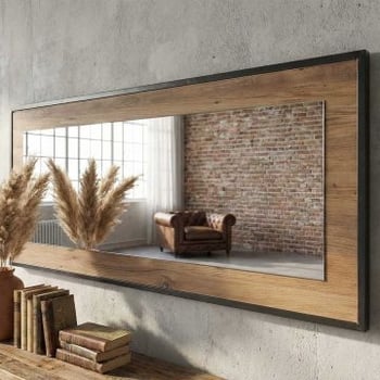 Quantum Idea Decoratieve spaanplaatspiegel | 100% melamine | Atlantische den, zwart