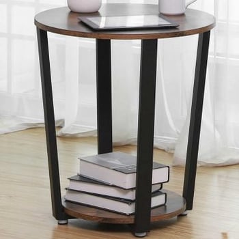 Rond bijzettafeltje Firas Ø50 - bruin/zwart