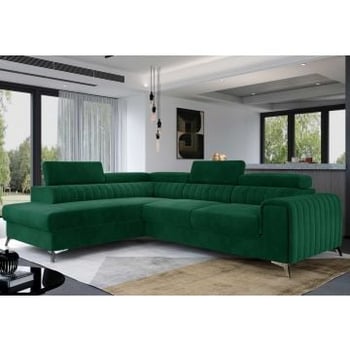 Hoekbank links Laurentius - 278 x 205 cm - Donkergroen