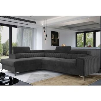 Hoekbank Laurentius links - 278 x 205 cm - Licht antraciet velours