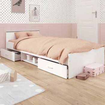 Kinderbed Alma 90x200 met opbergruimte - wit