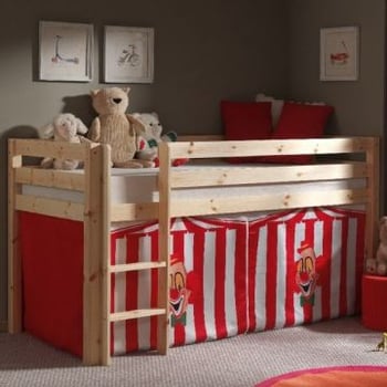 Halfhoogslaper Charlotte met bedtent Circus - dennenhout