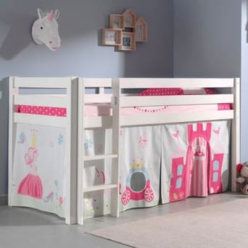 Halfhoogslaper Charlotte met bedtent & bedtunnel Princess II - wit