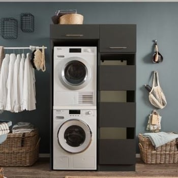 Wasmachinekastcombinatie Laundreezy | 118 x 68 x 200 cm | Antraciet