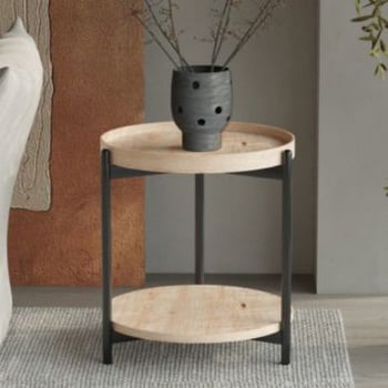 Bijzettafel Davina | Ø45 x 55 cm | Old Oak-design
