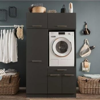 Wasmachinekastcombinatie Laundreezy | 118 x 68 x 200 cm | Antraciet
