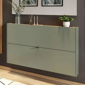 Schoenenkast Elton | 140 x 19 x 85 cm | Satijngroen design