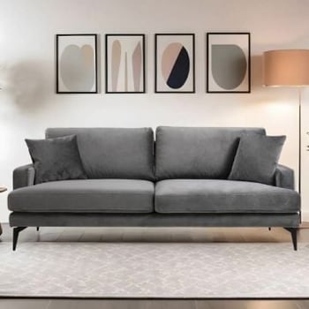 Driezitzetel Artie | 205 x 90 x 88 cm | Donkergrijs