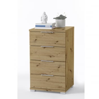 Nachtkastje Nacho 46cm met 4 lades - oude eik 