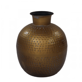 Vaas Padua 30x35cm metaal - antiek goud
