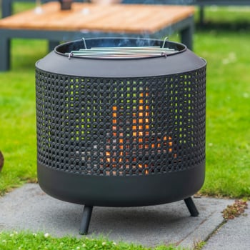 Vuurkorf Cesta 50cm met barbecuerooster staal - zwart