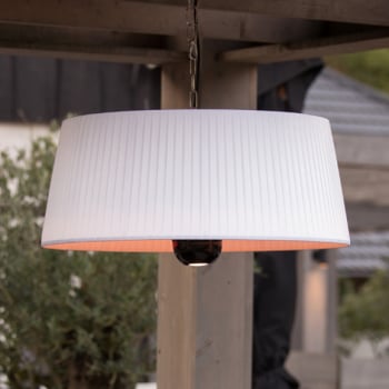 Terrasverwarmer met verlichting Alix 74cm hangend - wit