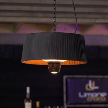 Terrasverwarmer met verlichting Alix 50cm hangend - zwart