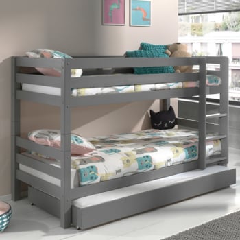 Stapelbed Claire laag met bedlade - grijs