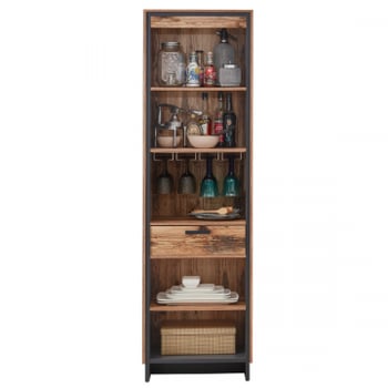 Open kast Delano met lade - hout/antraciet