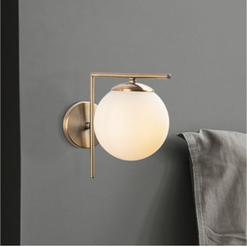 Lampana Wandlamp | METAL BODY, Glazen kap | Antiek