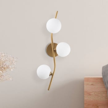 Lampana Wandlamp 23x19x55cm | Antiek | Metaal en Glas