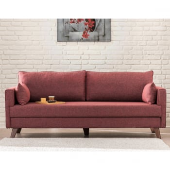 Driezitsbank Balcab Home | 208 x 81 x 85 cm | Claret Red-design