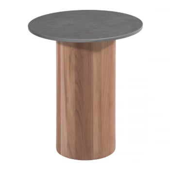 Salontafel voor buiten Viola Ø42cm - teak/donkergrijs
