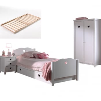Kinderkamercombinatie Amori 4 (incl. lattenbodem)-wit