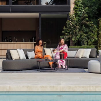 Tuinset Lagos | Tweezitbank, hoekzitbank, eenzitbank, salontafelset | Charcoal-design