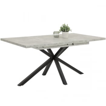 Uitschuifbare eettafel Louma 160/200x90 cm-beton/zwart