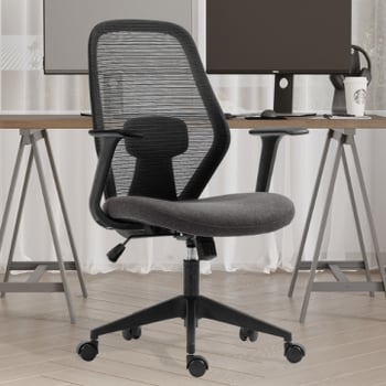 Bureaustoel Claude | verstelbaar | mesh | zwart/grijs
