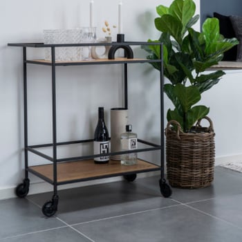Vita Barkar - Natuurlijk eiken met zwart frame.