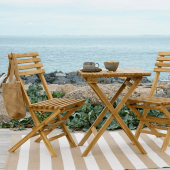 Cuenca Café Set - Teakhout 2-Stoelen en 1-Tafel Naturel.